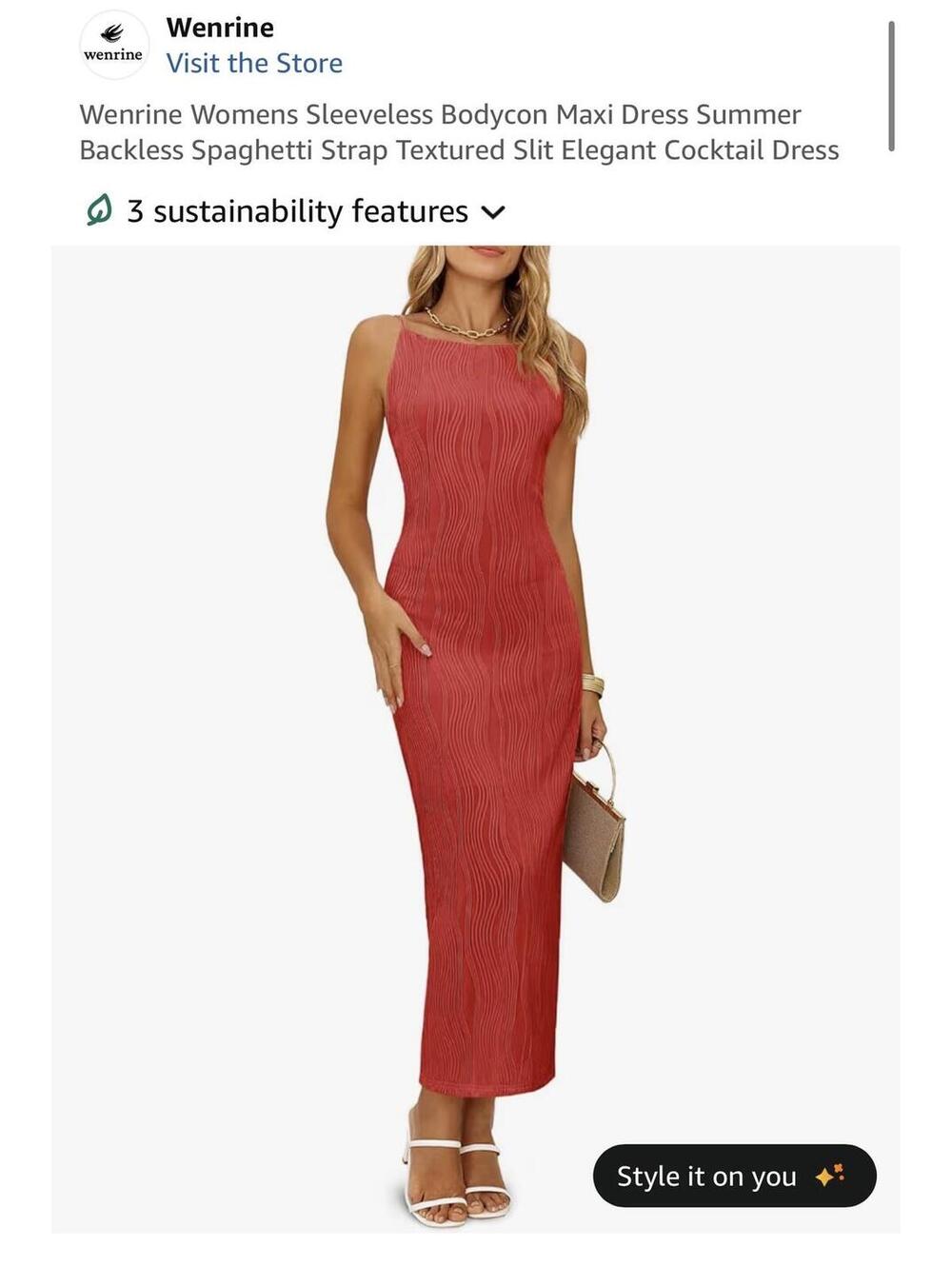 Wenrine Women's Sleeveless Bodycon Maxi Dress Size Small